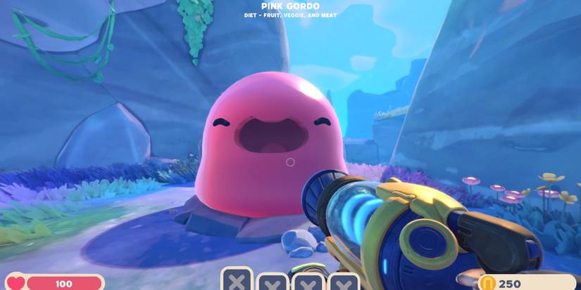 Pink Gordo Slime from Slime Rancher 2 in the wild