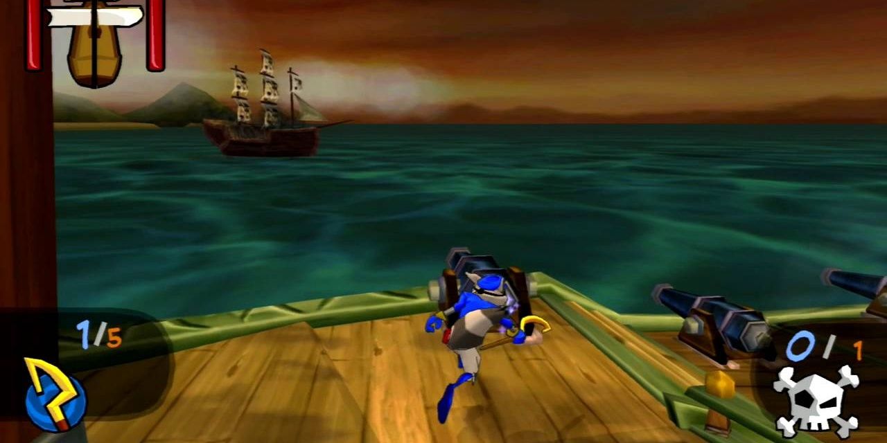 Sly Cooper on a Pirate Ship in Sly 3: Honor Among Thieves