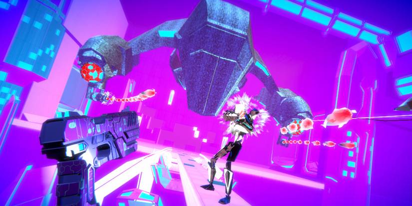 pistol whip player get shot by a ship and an enemy 