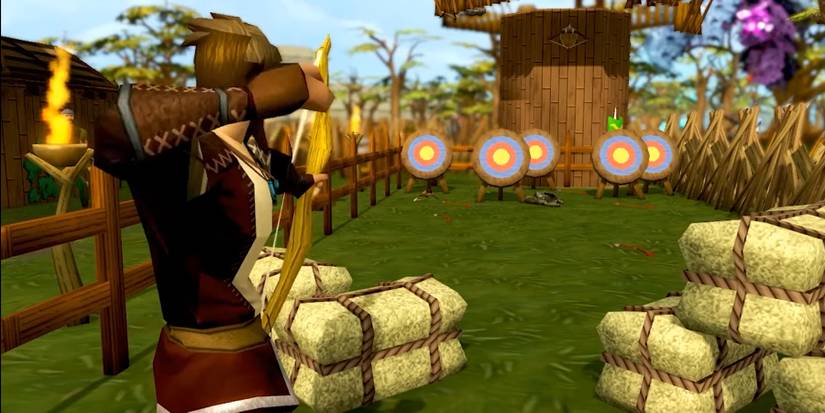Player engaging in Archery in RuneScape