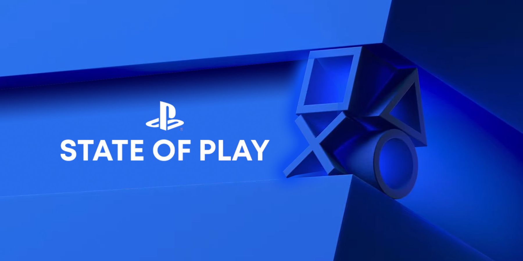 state of play logo on a blue playstation background