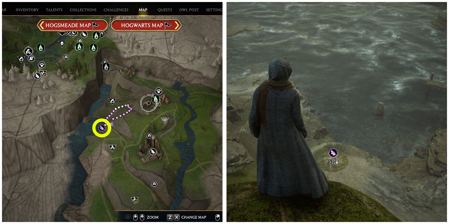 poidsear coast merlin trial 3 location in hogwarts legacy