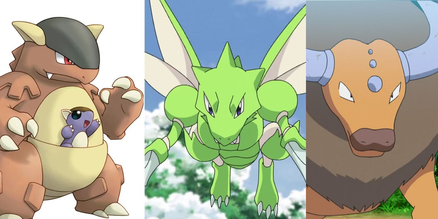 Pokemon Kanto Region Kangas Scyther Tauros