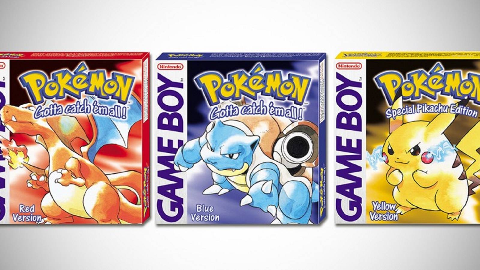 pokmeon red blue and yellow boxes
