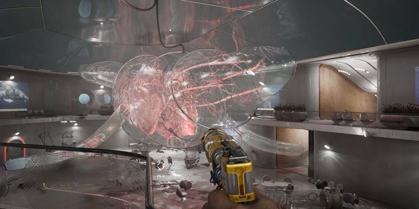 A Polymer Whale in the museum in Atomic Heart