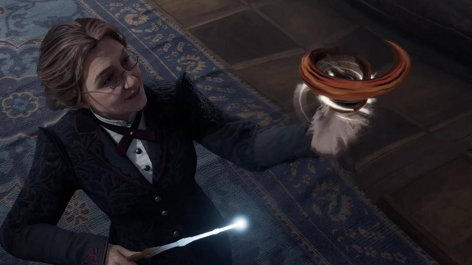 Prof Weasly casts Lumos in Hogwarts Legacy