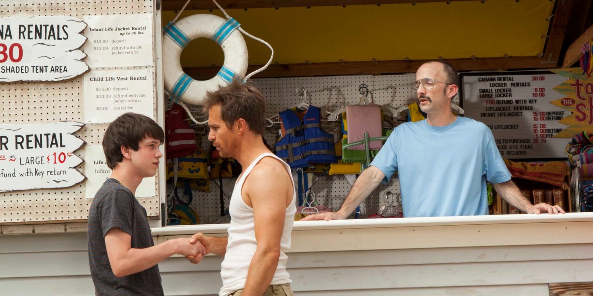 Jim Rash at a rental stand in The Way Way Back
