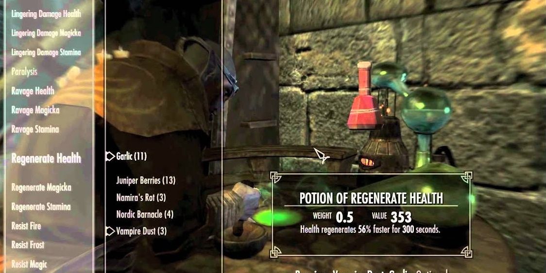 Regenerate Health potion in Skyrim