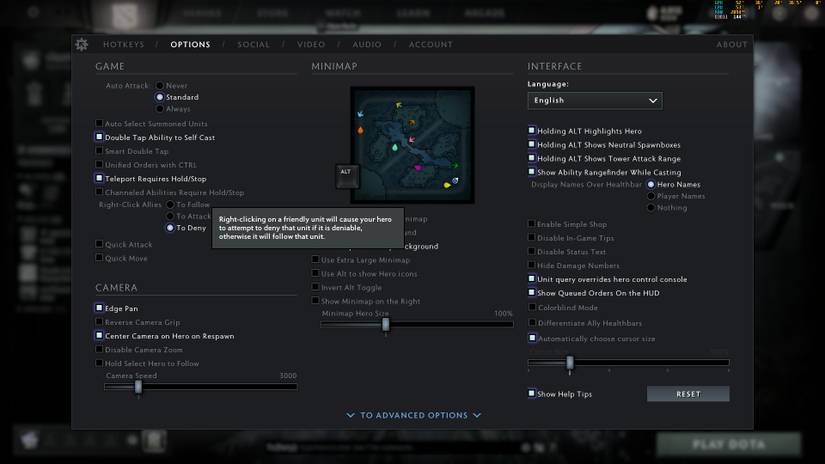 Right click allies to Deny in Dota 2