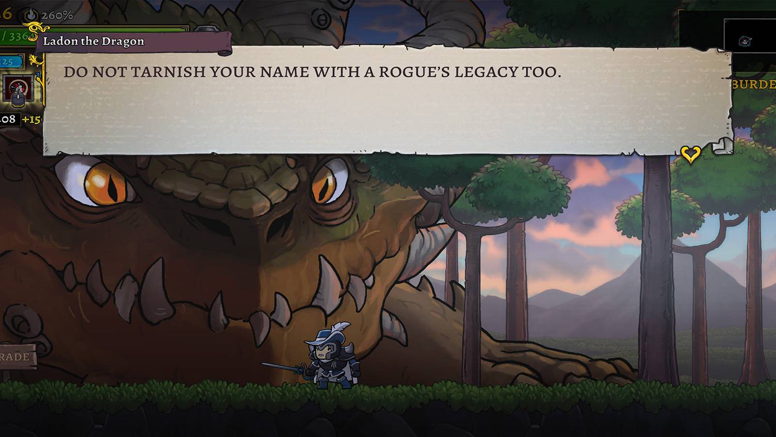 image showing a dialogue from the true ending in rogue legacy 2. 