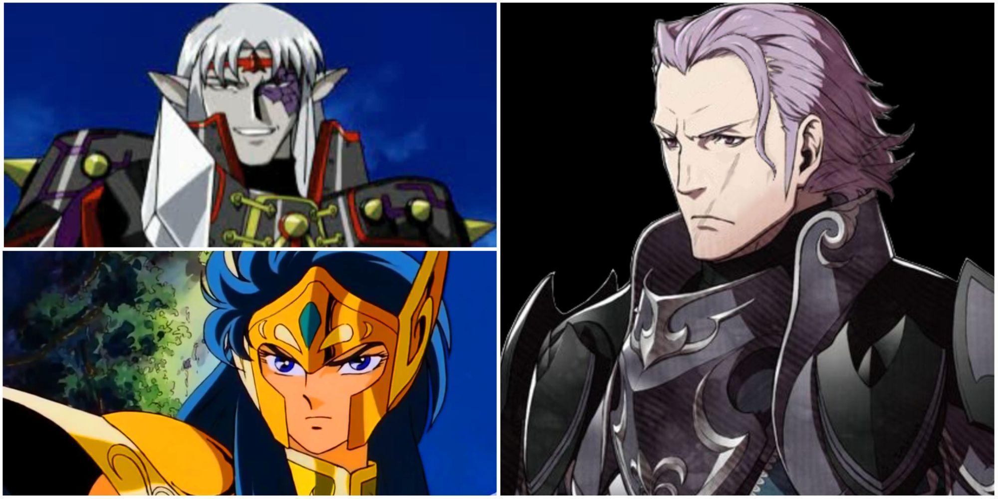 Rokuro Naya characters Ghaleon in Lunar, Aquarius in Saint Seiya, and Gunter in Fire Emblem Fates