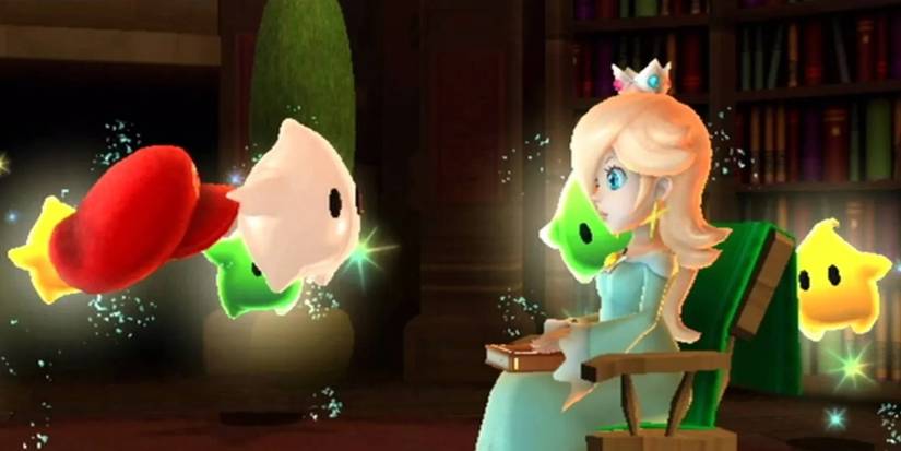 Rosalina telling her Lumas a story in Mario Galaxy