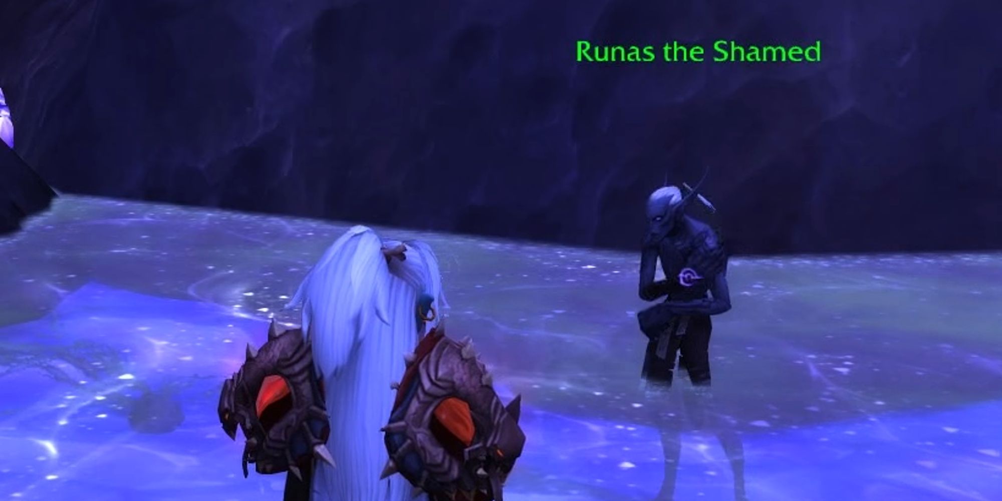 Runas stands in cave moments before he turns into a withered in World of Warcraft