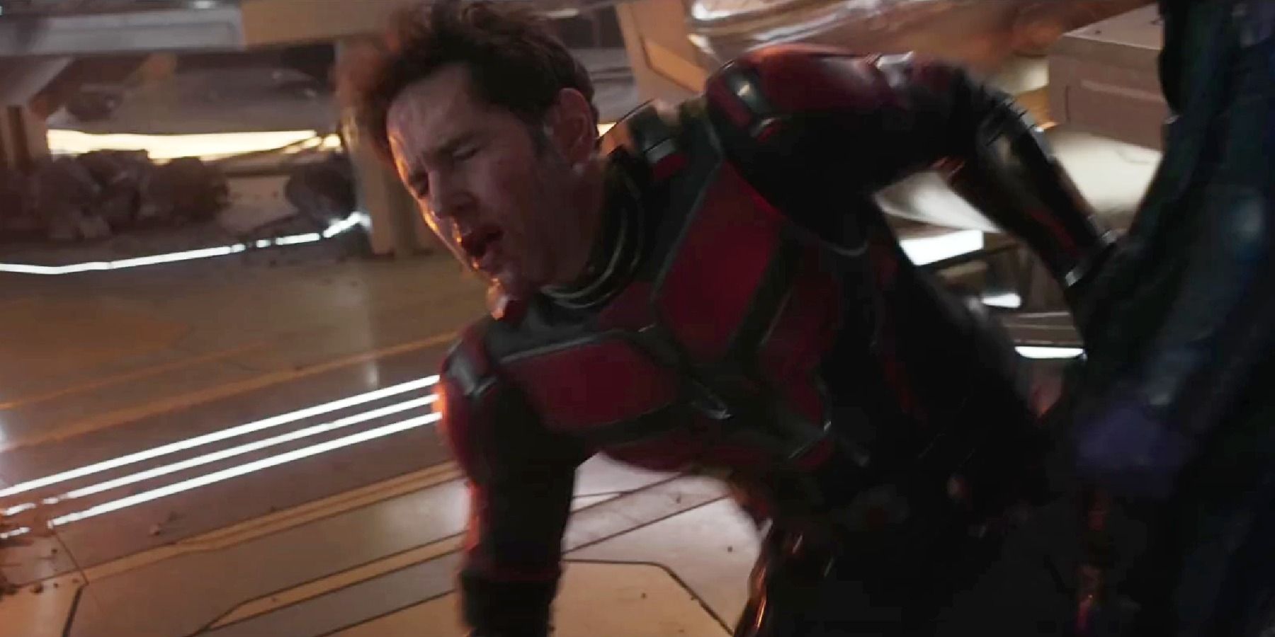 Ant-Man and the Wasp: Quantumania Paul Rudd as Scott Lang being punched by Kang 