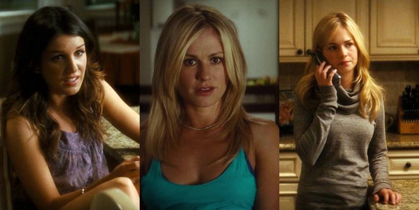 Split image of Trudie, Rachel, and Marnie in Scream 4