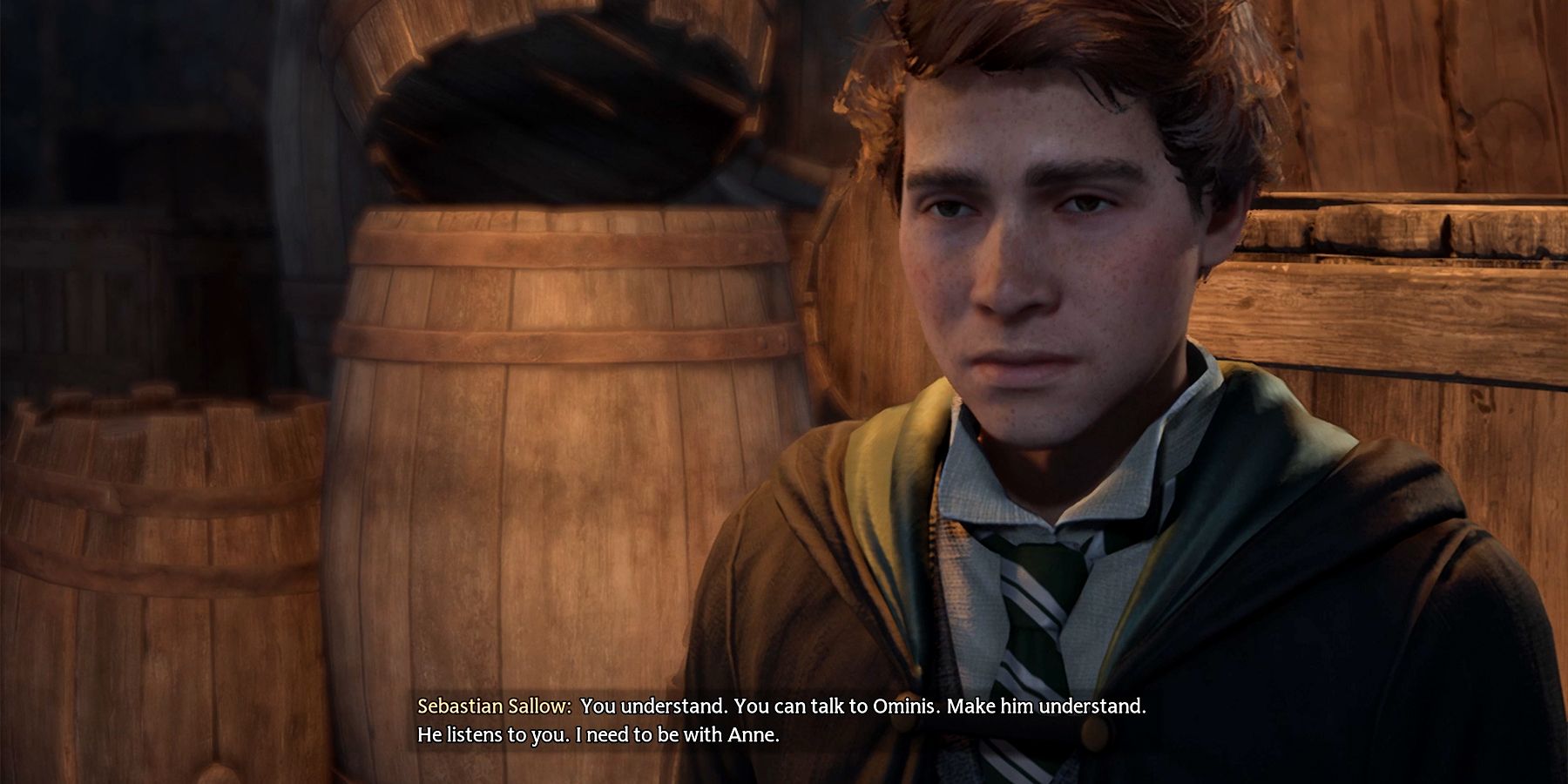sebastian asking players to speak with ominis in hogwarts legacy