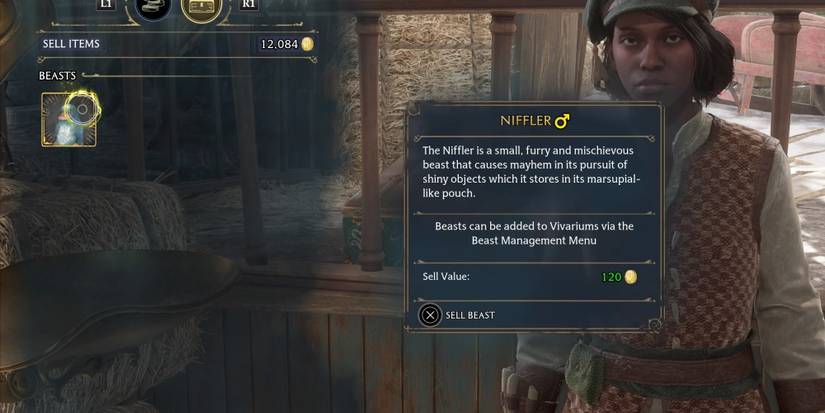 selling a niffler beast in hogwarts legacy