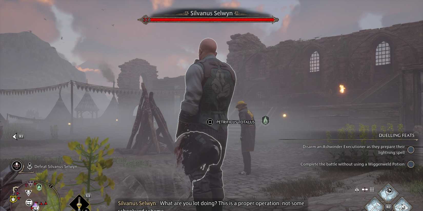 Sneaking up behind Silvanus Selwyn in Hogwarts Legacy