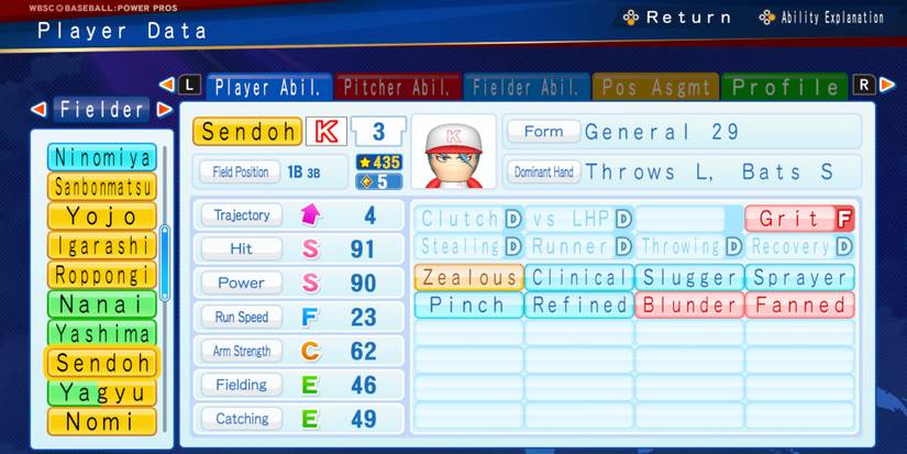 Kiwamu Sendon in WSBC Baseball: Power Pros