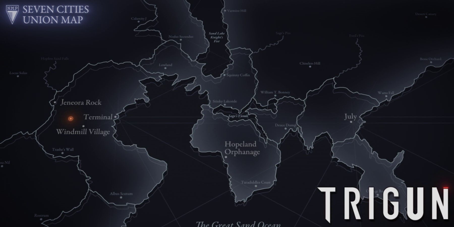 Seven Cities Map TRIGUN STAMPEDE