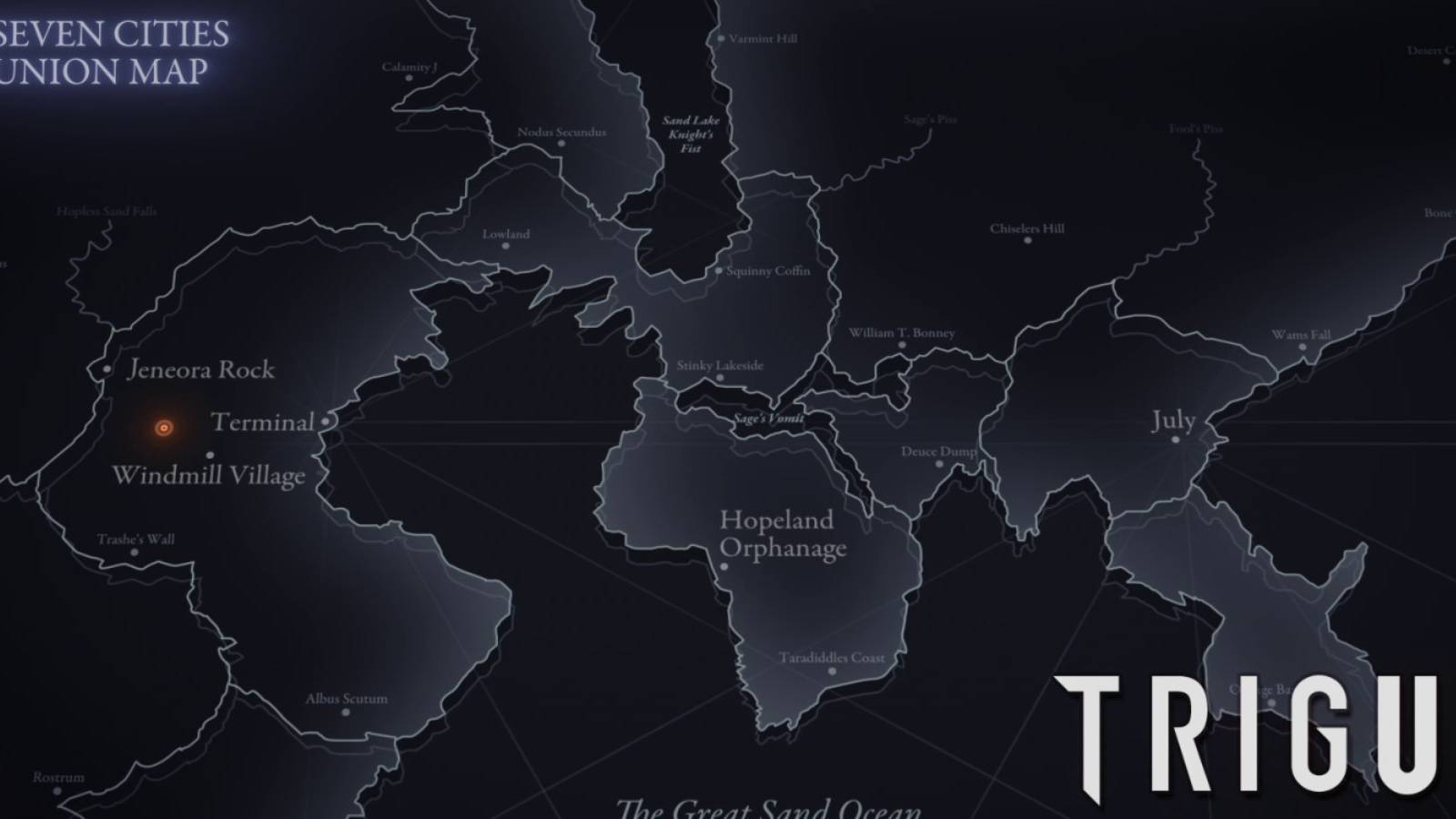 Seven Cities Map TRIGUN STAMPEDE