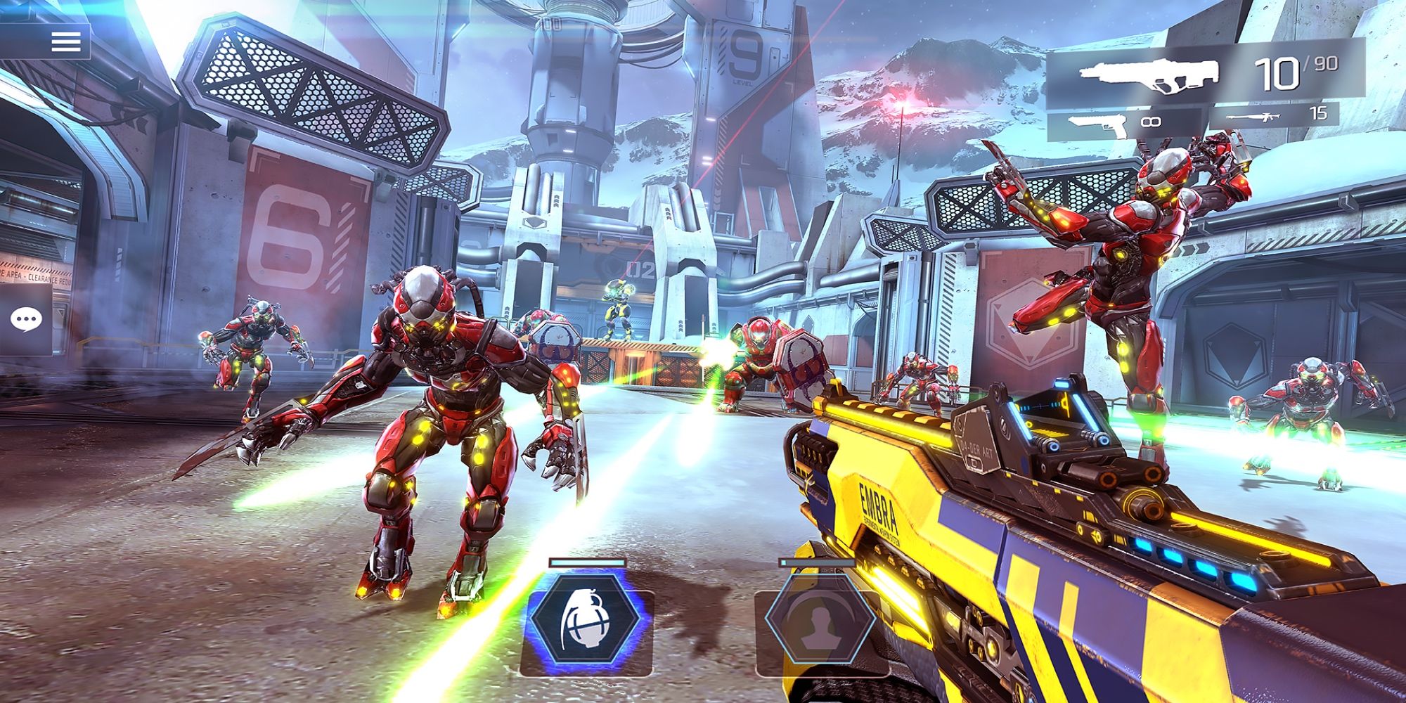 El jugador lucha contra extraterrestres con rifles de asalto.
