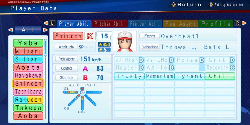 Yujiro Shindoh in WSBC eBaseball Power Pros