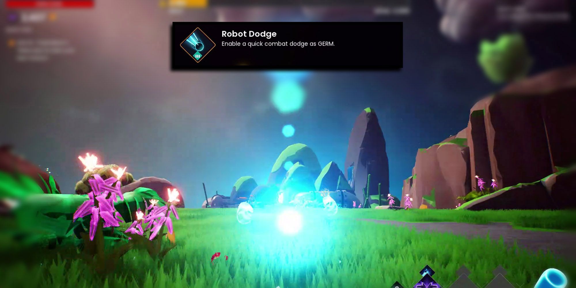 Giant's Shoulder - Catch a frame of robot mid dodge with robot dodge up