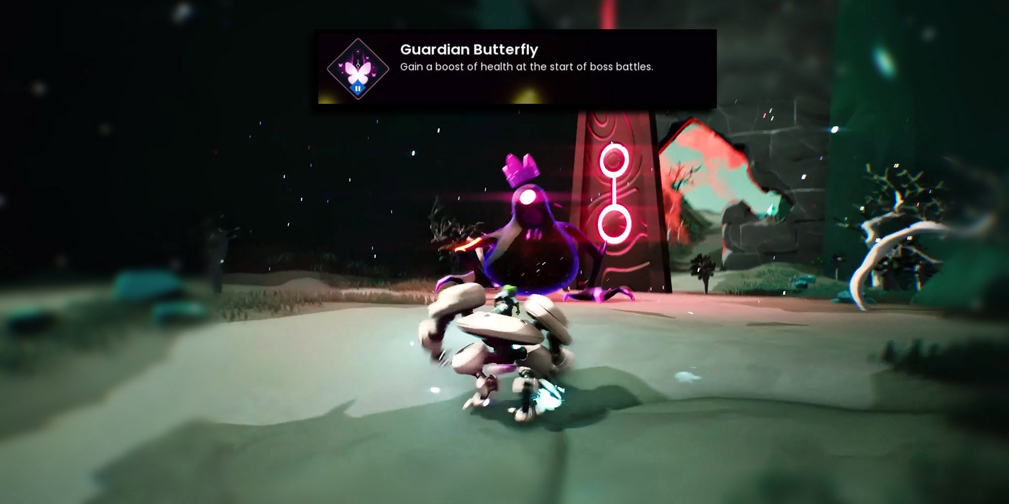 Giant's Shoulders - Frogs and robots with guardian butterflies up to watch over the boss spawn