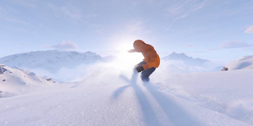 snowboarder buttering in the snow