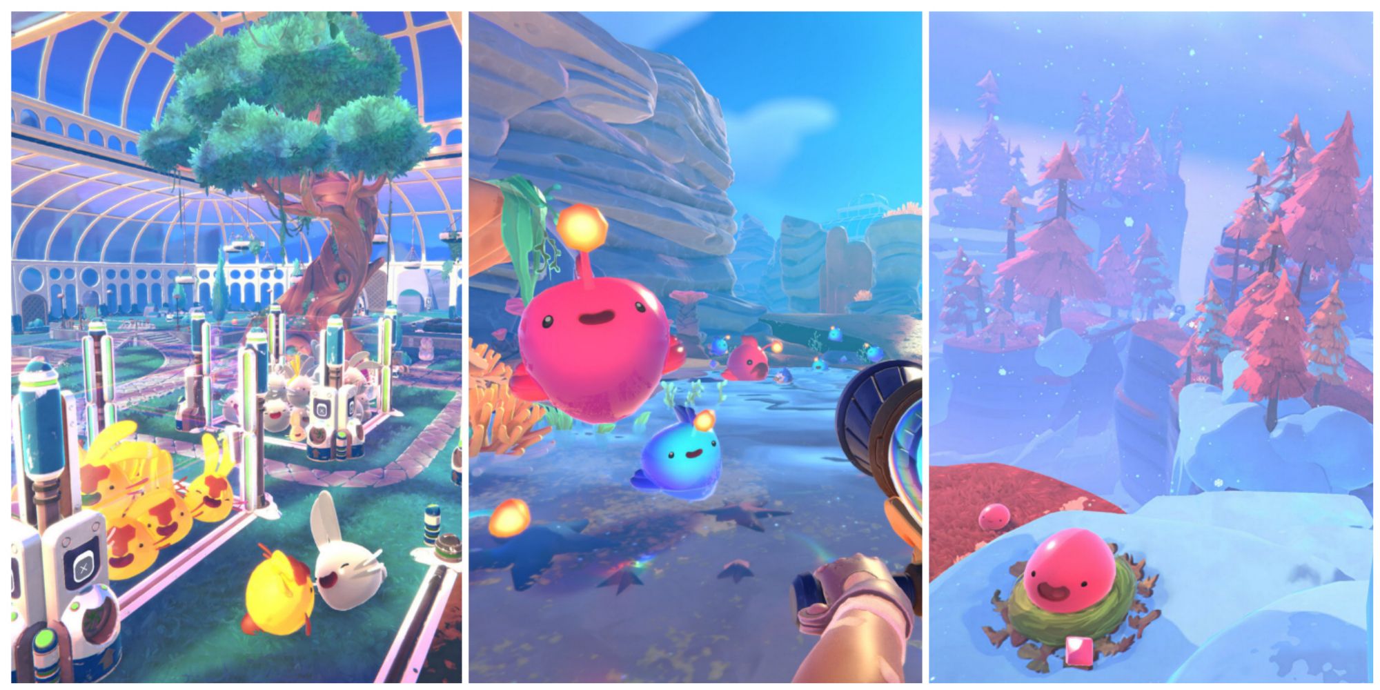 3 different views from Slime Rancher 2 