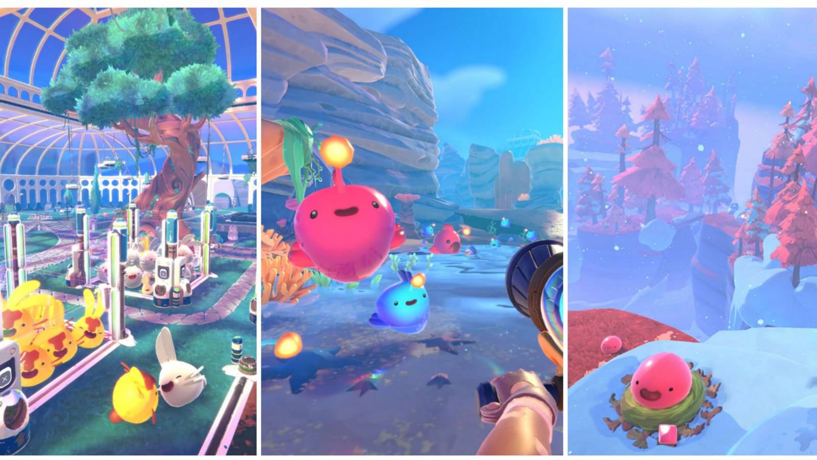 3 different views from Slime Rancher 2 