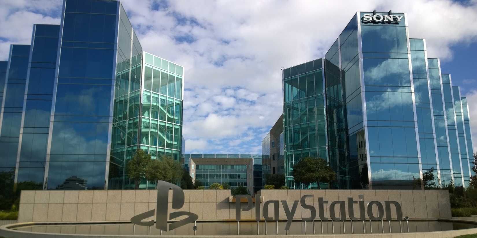 sony headquarters playstation logo