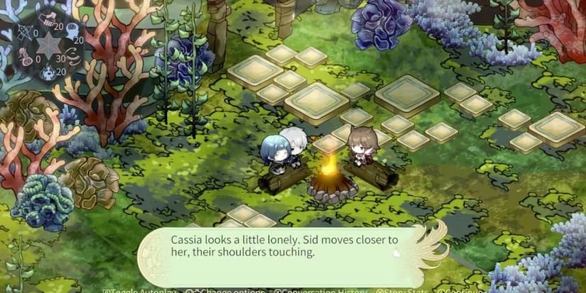 Souls of Chronos in game characters talking around fire