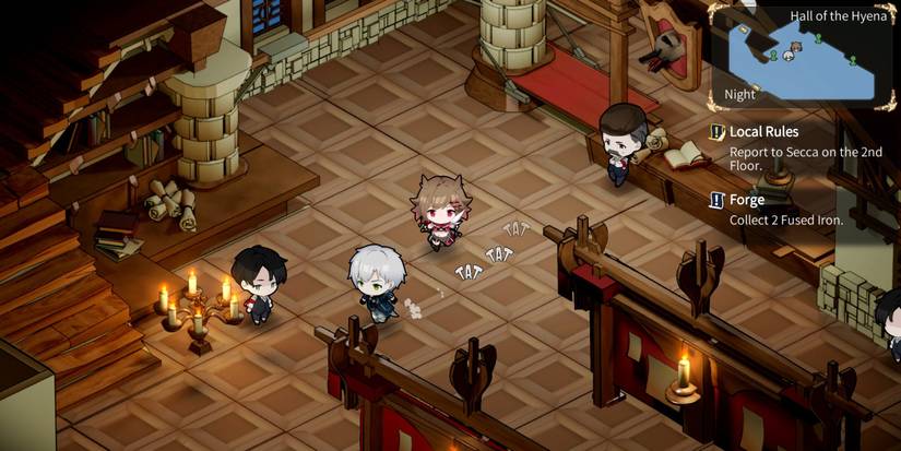 Souls of Chronos in game characters inside hall