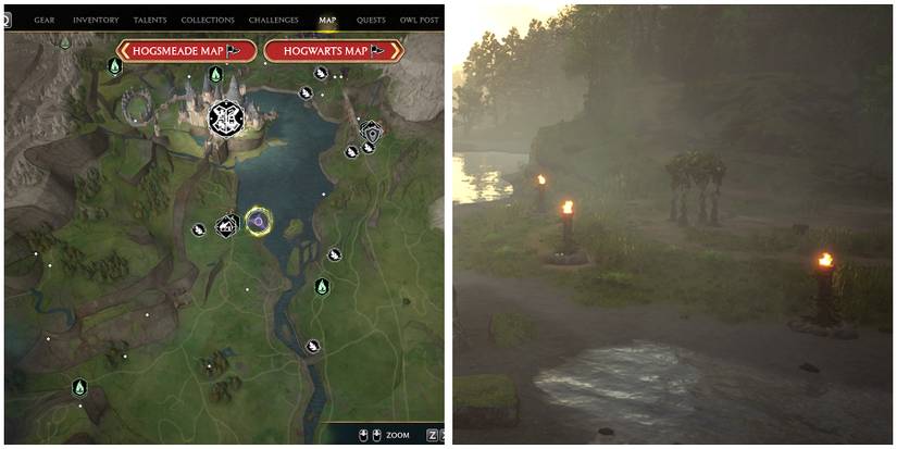 south hogwarts region merlin trial 1 location in hogwarts legacy