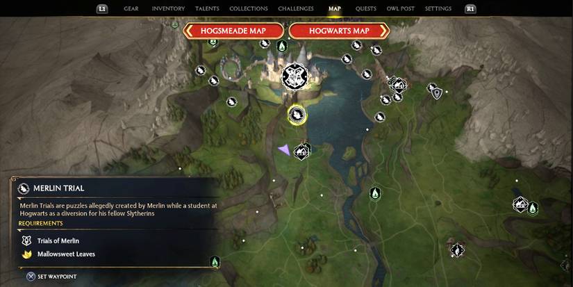 south hogwarts region merlin trial 3 location in hogwarts legacy