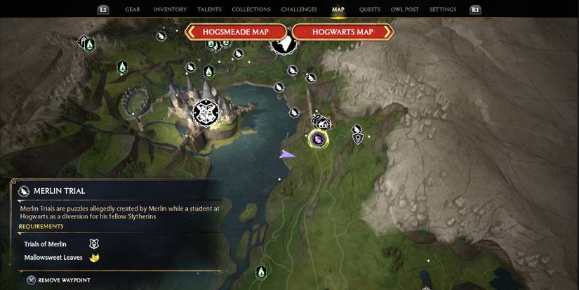 south hogwarts region merlin trial 9 location in hogwarts legacy