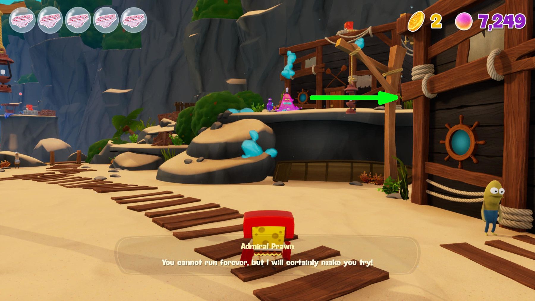 SpongeBob SquarePants: The Cosmic Shake - Pirate Goo Lagoon Coin Locations