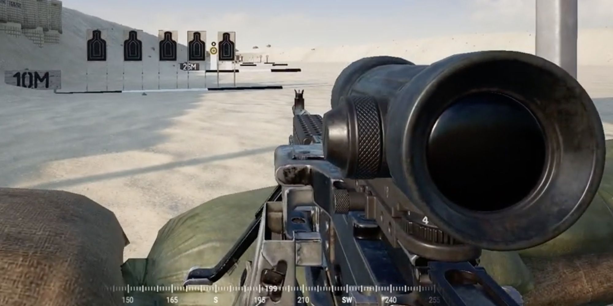 Player uses a scope to zoom in on enemies