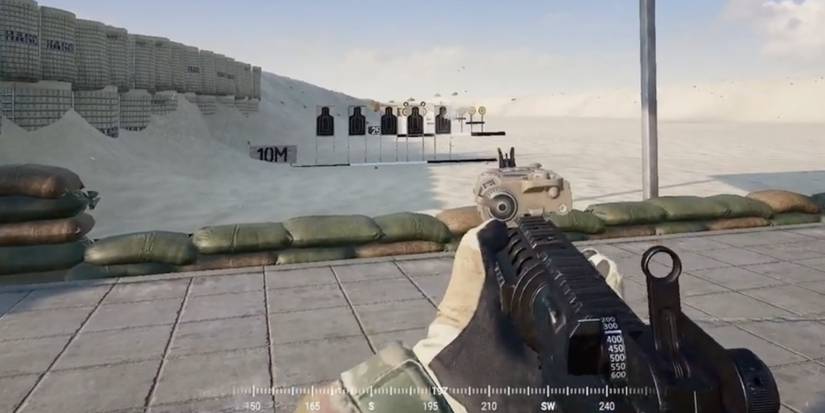 Player sprays enemies using an assault rifle