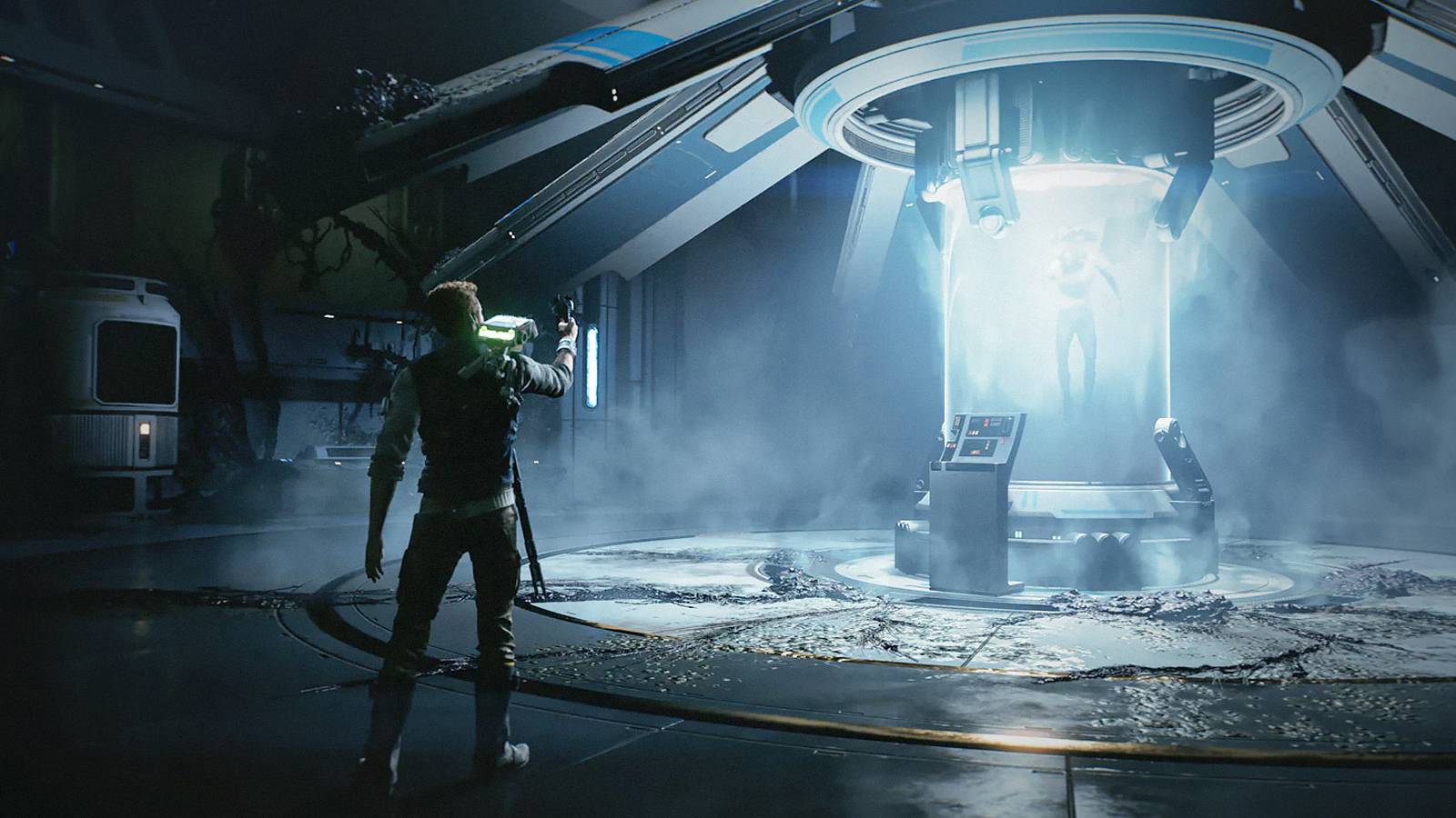 Star Wars Jedi: Survivor screenshot of ancient prisoner in stasis.