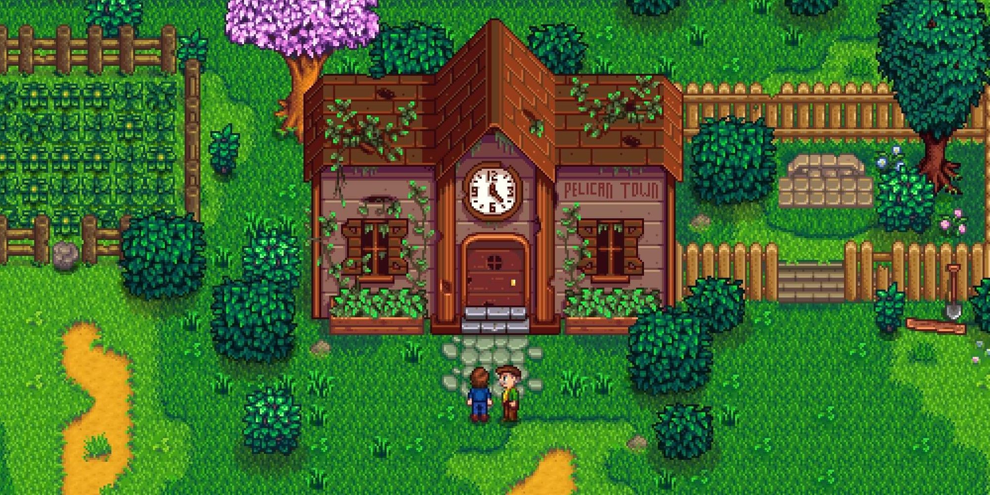 Stardew Valley 2 Men In Front Of A House In A Farm