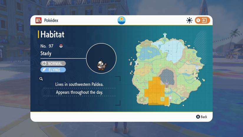 starly habitat pokemon scarlet violet