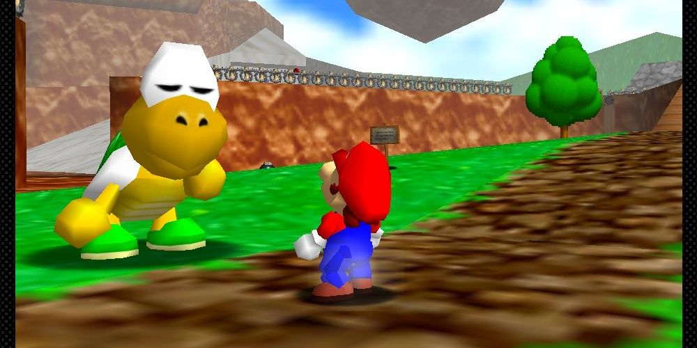 Super Mario 64 Mario And Koopa The Quick About To Race