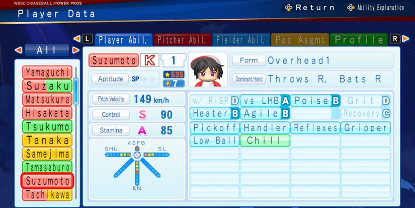 Daisuke Suzumoto in WBSC Baseball: Power Pros