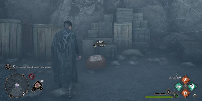 Opening a chest in Hogwarts Legacy