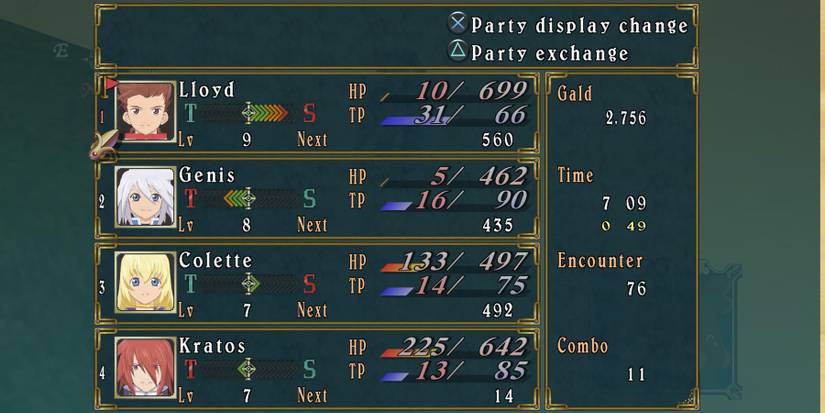 Tales of Symphonia display party members - Lloyd flagged