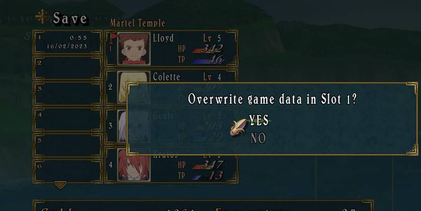 Tales of Symphonia saving the game