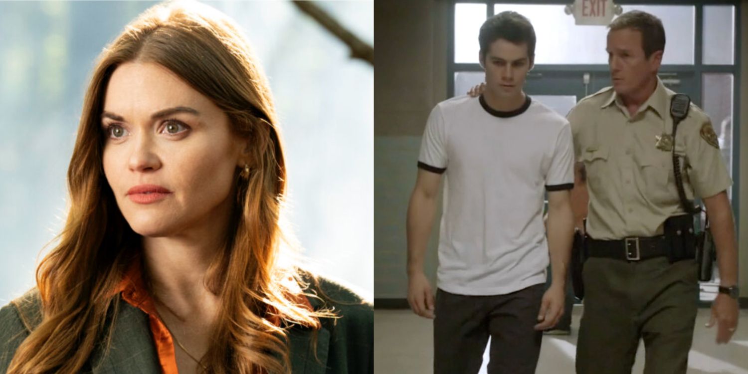 A split image features Lydia in the Teen Wolf movie and Stiles and his father in the Teen Wolf series